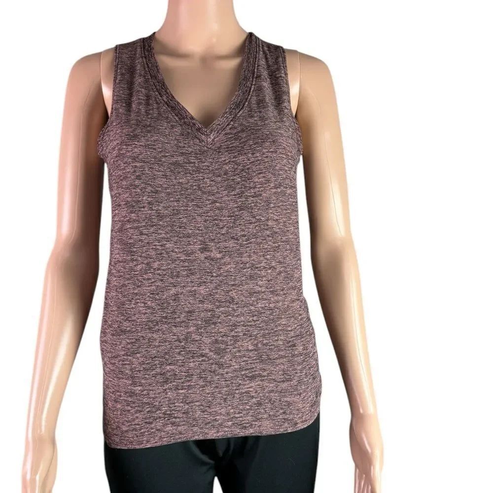 Beyond Yoga Purple & Black Heather Split Back Tank Top